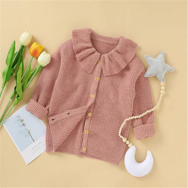 Children Autumn Cotton Knitted Cardigan Sweater Baby Children Clothing Girls Sweaters Kids Wear Winter Cardigan 120-160: 140