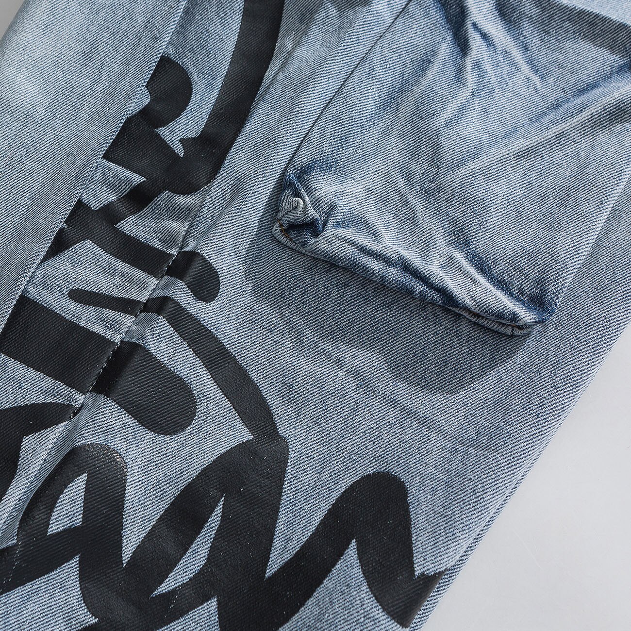 Aelfric eden patchwork print denim jeans joggers menn bukser streetwear harajuku elastisk midje bukse mann hip hop løs