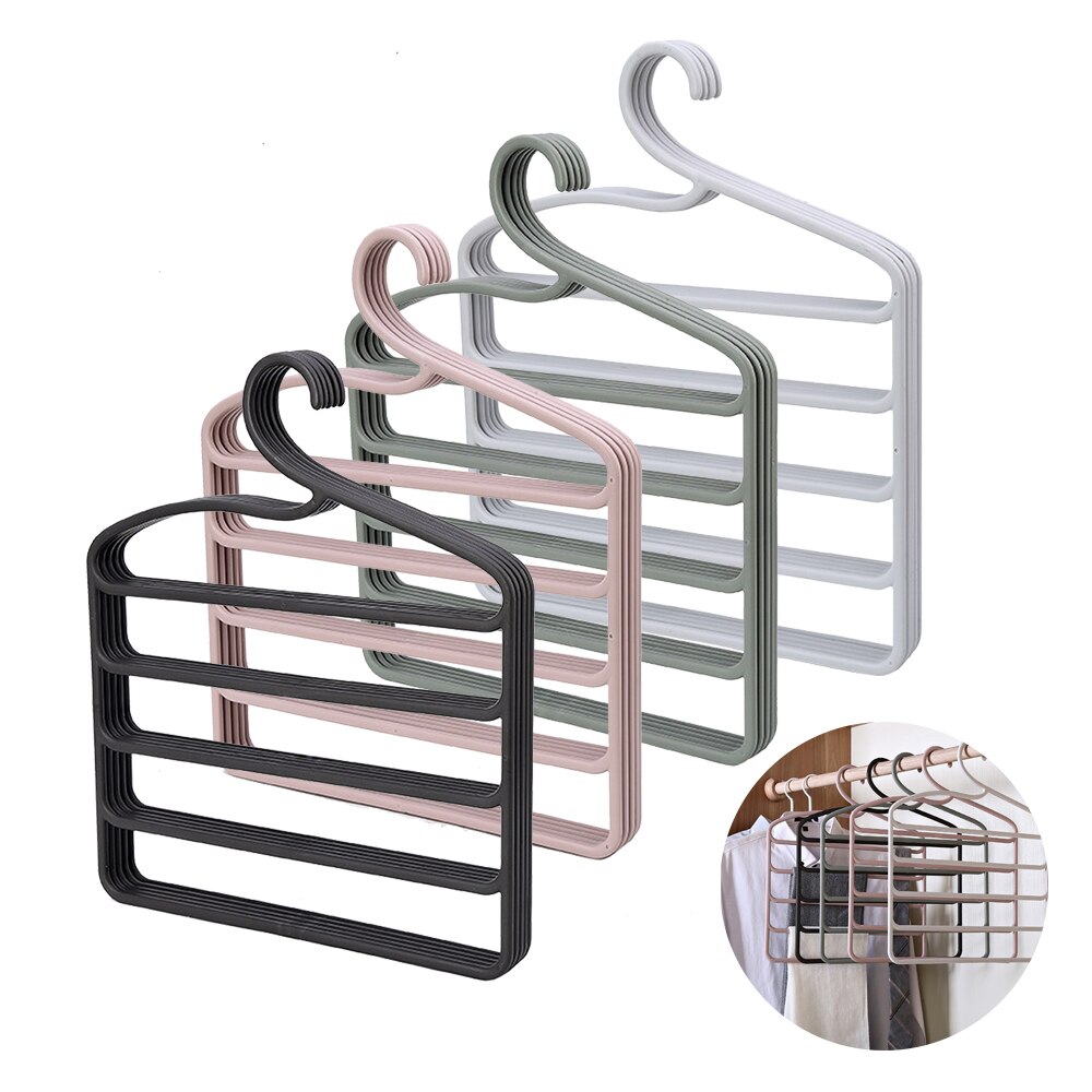 Cintre de pantalon à cinq couches, à la , organisateur magique de placard, vêtements, multi-ports, gain de place
