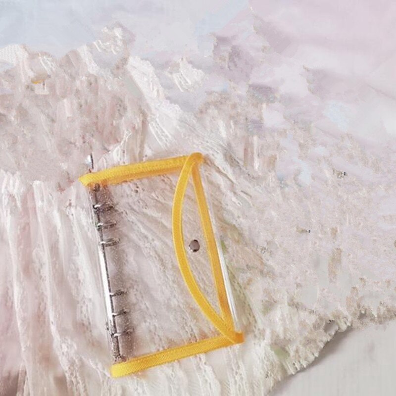 A6 Transparante Pvc Notebook Cover Losbladige Ringband Bestandsmap Handbook Scrapbook Set YLM8045: yellow