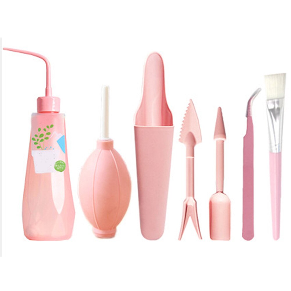 Good Healthy 5/7/10/14 Pcs Succulent Transplanting Garden Planting Hand Tools Set Garden Tools: Pink 7PCS