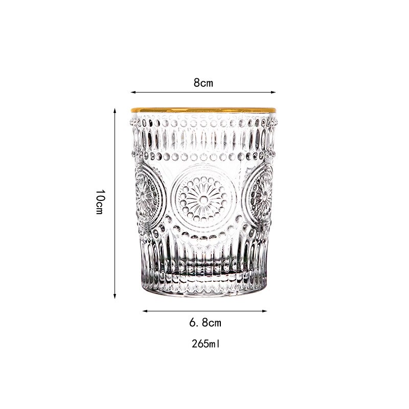 Vasos de vino de colores soplados a mano sin plomo para beber vasos de vidrio para vino tinto blanco jugo leche café taza sol flor vasos de vidrio: ClearLow2