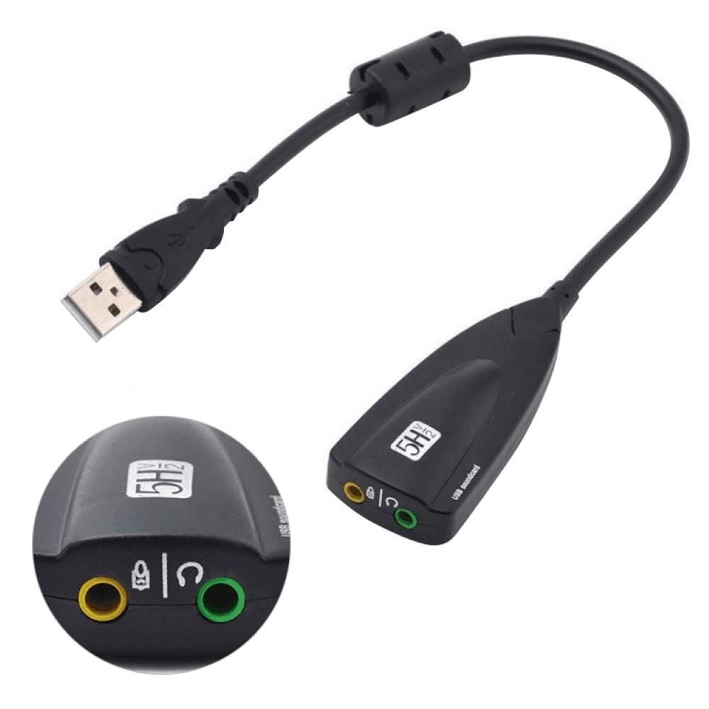 USB Interface External 7.1 Channel USB Sound Card Mic Headphone Adapter Cable for PC Laptop Sound Card