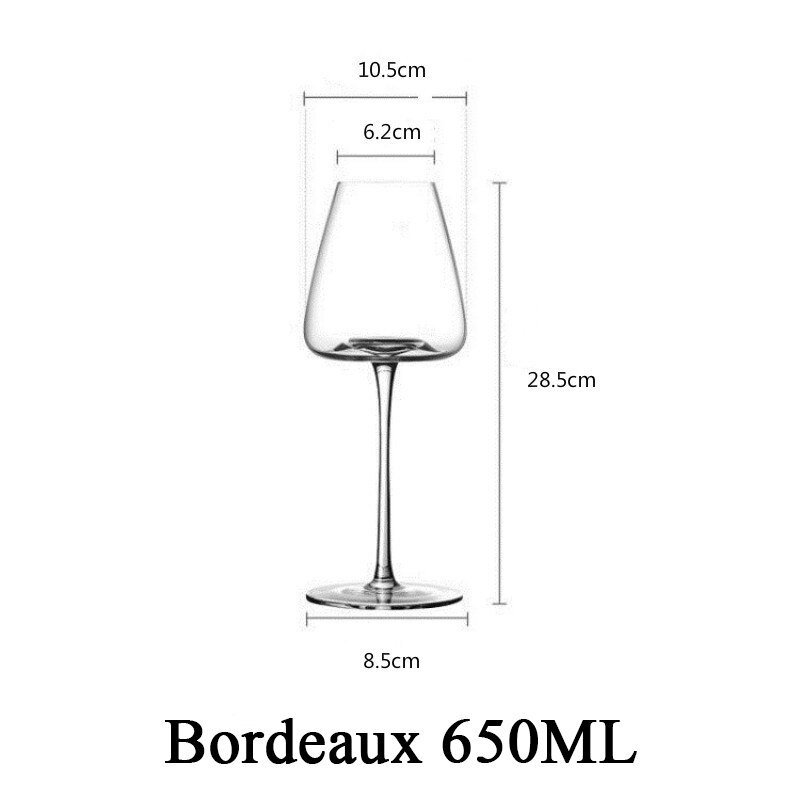 Obra de arte nivel de colección 500-600Ml copa de vino tinto hecha a mano cristal ultrafino Burdeos copa de Arte de degustación de vientre grande: Bordeaux / 2PCS
