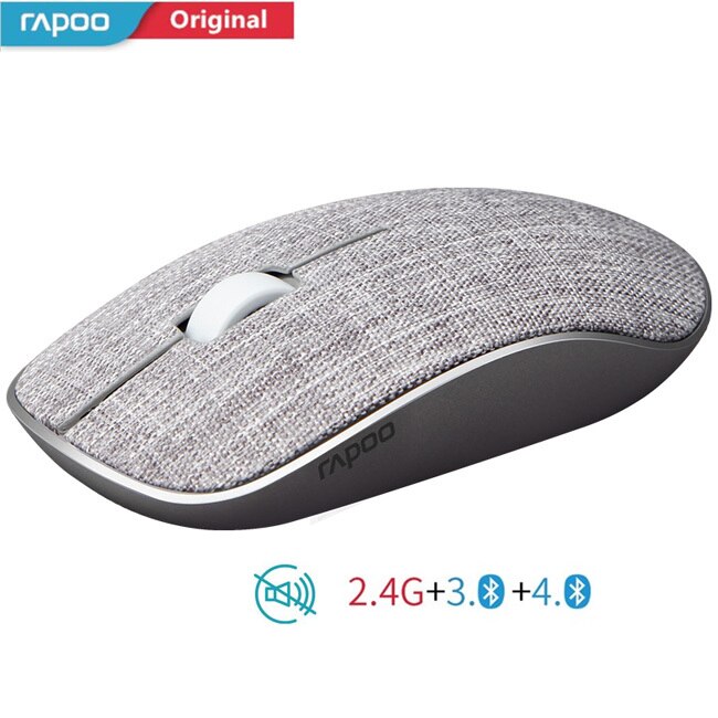 Rapoo 3500Plus Fabric Optical Wireless Mouse USB Gaming Mice with Soft Fabric Cover Super Slim Portable For Laptop Computer: Gray