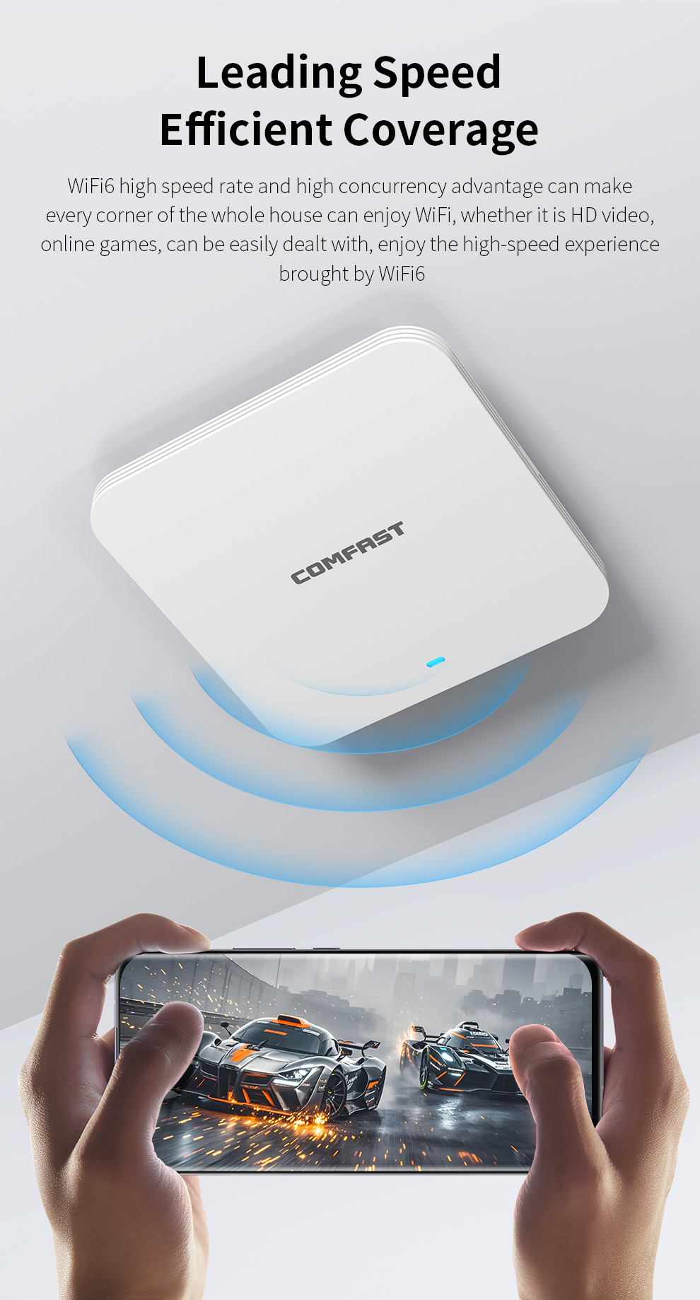 Comfast 3000 mb/s wzmacniacz Wi-Fi montowany na ścianie punkt dostępowy 2.4G/5.8Ghz punkt dostępowy Wi-Fi Mesh Roaming bezprzewodowy wewnętrzny punkt dostępowy sufitowy