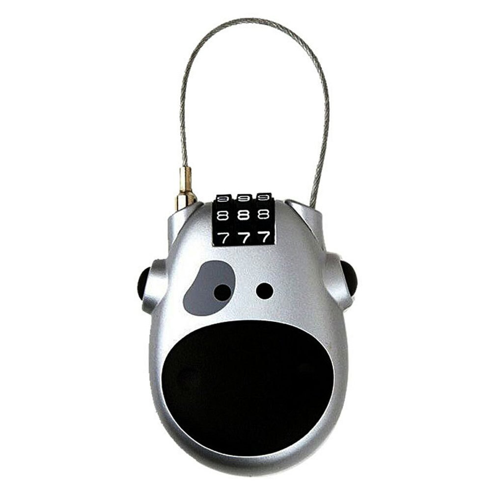 Telescopic Wire Rope Steel Cable Wire Code Lock Security Lock Suitcase Car Sled Motorcycle Digit Password Lock: sliver