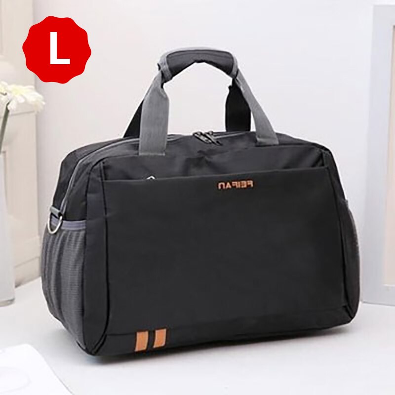 Scione Klassieke Reizen Zakelijke Handtas Mannen Waterdichte Cabine Bagage Tote Koffer Vrouwen Grote Casual Sport Weekend Schoudertas: Black L