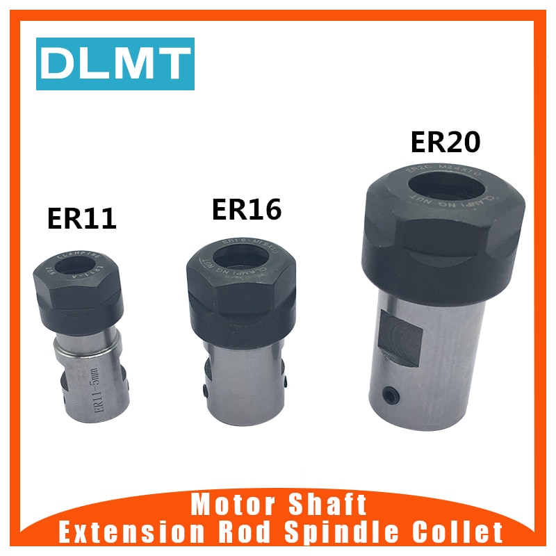 ER11 Collet Chuck Motor Shaft Extension Rod Spindle Collet Inner 4MM 5MM 6MM 6.35MM 8MM For CNC Milling Boring Grinding