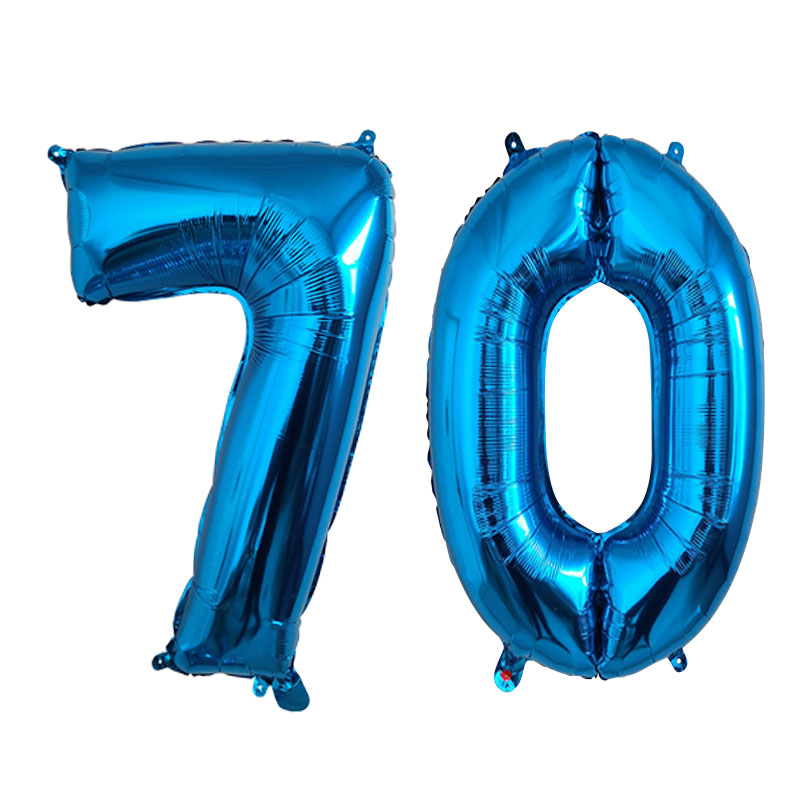 32 pulgadas 1 Uds globo de aluminio número 0 1 2 3 4 5 6 7 8 9 niños niñas de cumpleaños globos azul profundo suministro de