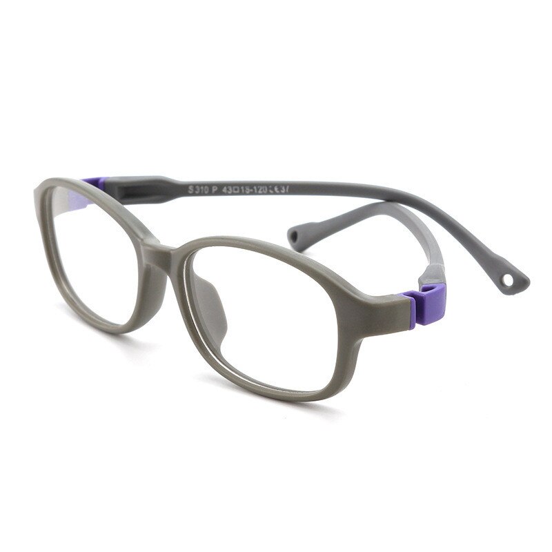 Seemfly, gafas desmontable ultraligeras para niños y niñas, montura redonda de silicona suave, gafas para niños, gafas ópticas de Color sólido: Gray