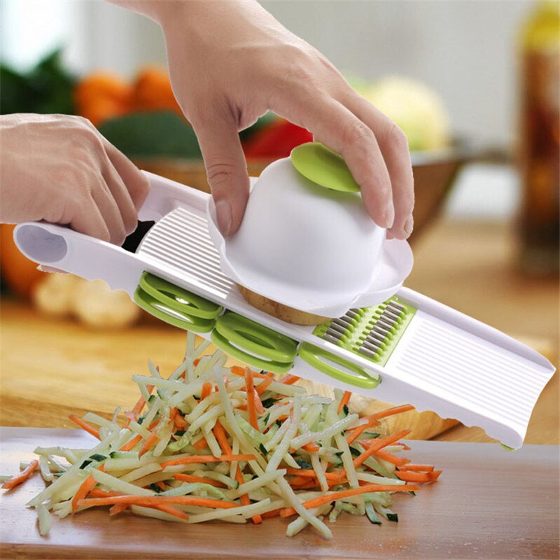Mandoline Slicer Vegetable Cutter With Stainless Steel Blade Manual Grater Dicer Potato Carrot Tool Garlic Kitchen Cheese Peeler: Without Box