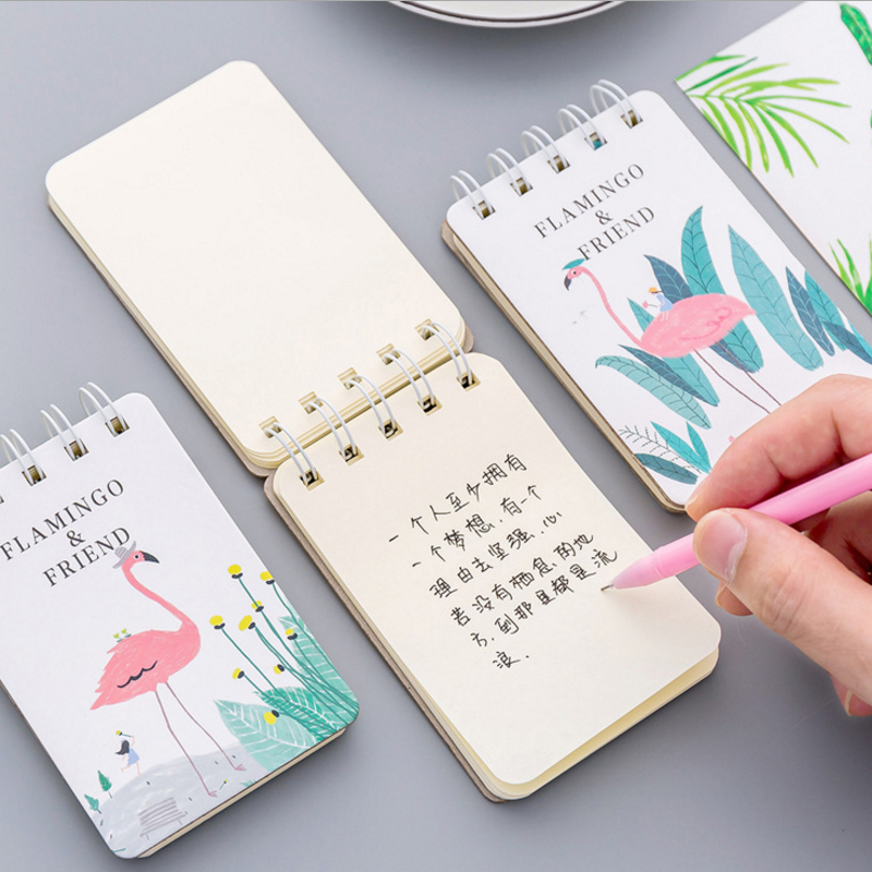 1book/lot Flamingo notebook Daily Weekly Planner Spiral Notebook Time Organizer School Supplies Signature Guest Book