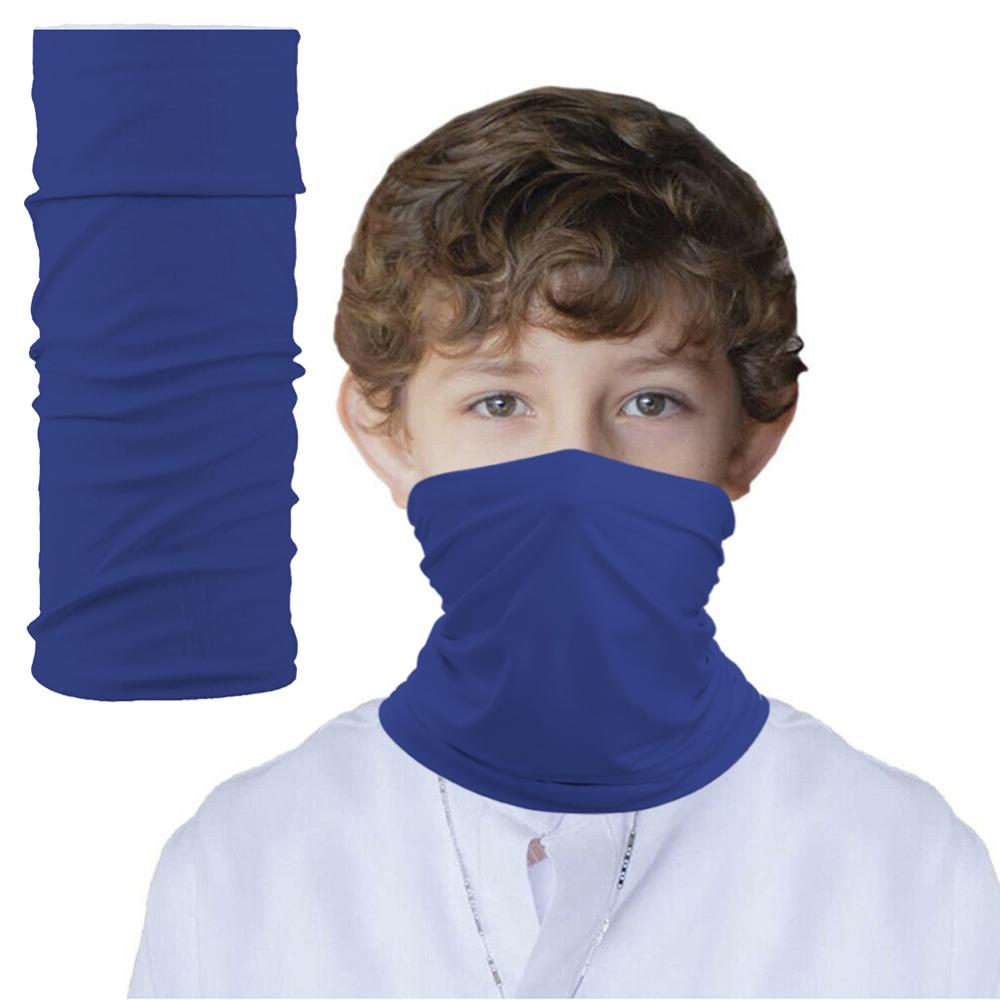 Multi Function Kids Scarf Snood Face Cover Neck Gaiter Bandana for Cycling Hiking Sport Outdoor, Washable and Reusable: blue