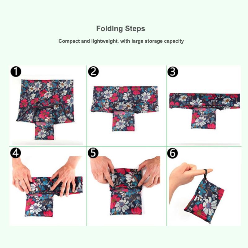 Boodschappentas met grote capaciteit, bedrukte opvouwbare opbergtas, milieuvriendelijke draagbare handtas, Korea Shopper Bag