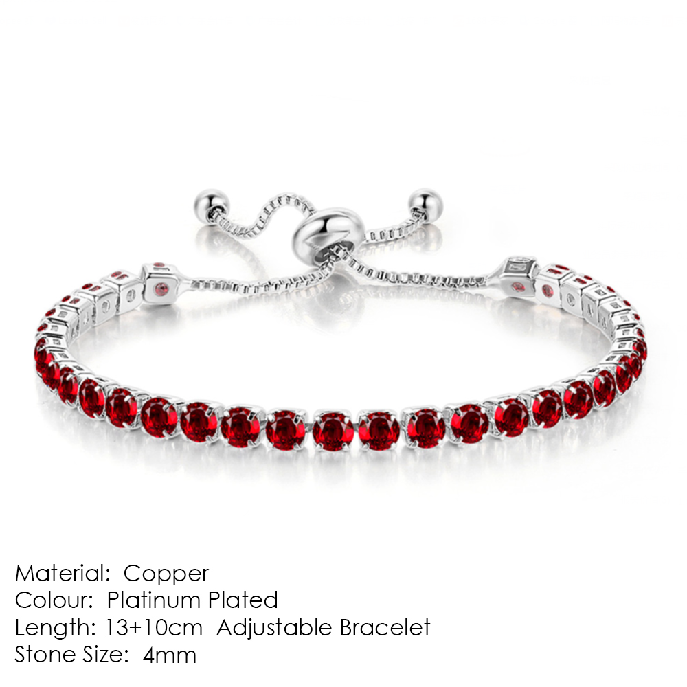 Tennis Armbanden Voor Vrouwen Shining Wit Goud Kleur Single-Layer Zirkoon Verstelbare Slider Gesp Bedelarmband Mode-sieraden