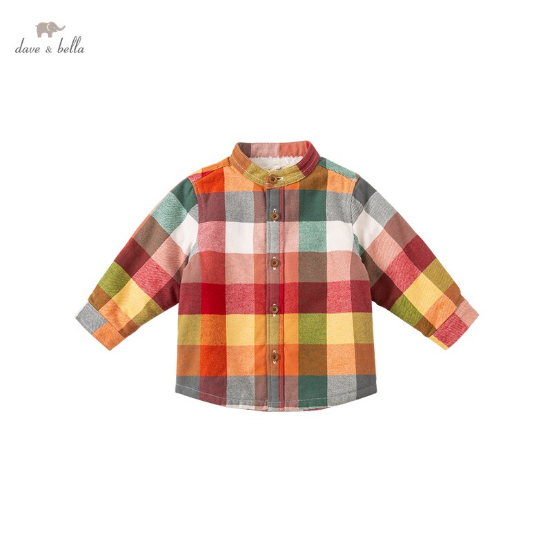 DB20230-K Dave Bella Winter 18M-11Y Mode Baby Jongens Plaid Shirts Baby Peuter Tops Kinderen Kleding