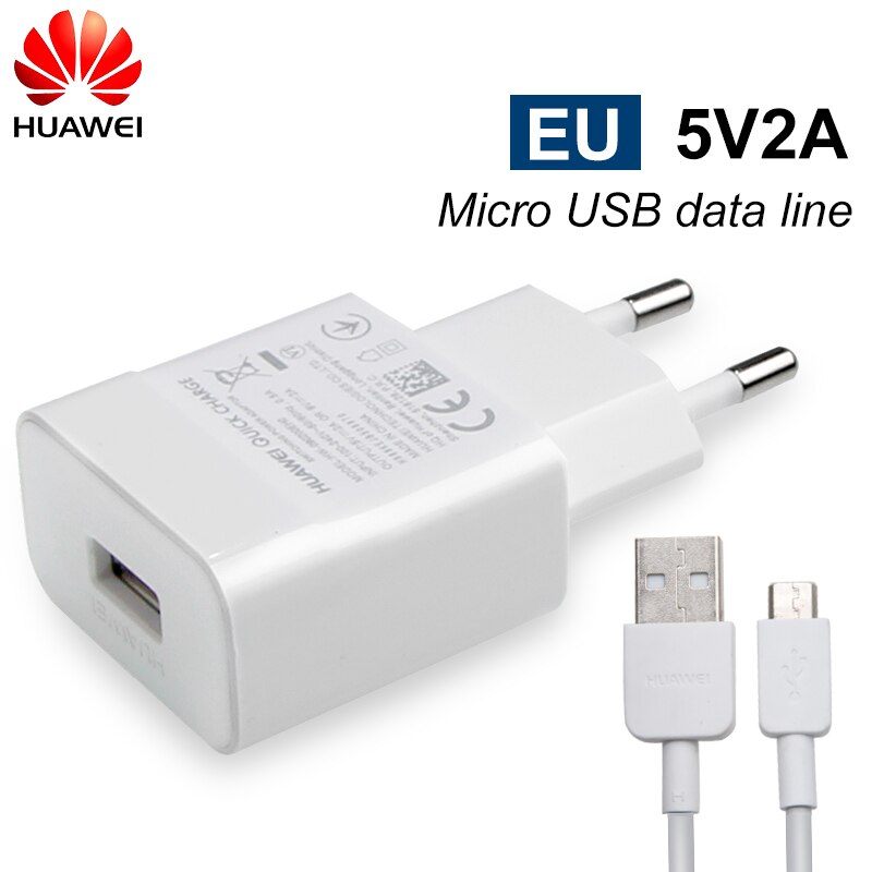 Szybka ładowarka Huawei oryginalna ładowarka 5v/2a i kabel USB mikro / typ c robić honoru p8 p9 p20 lite y6 y7 p sprytny z 2019: z micro kabel