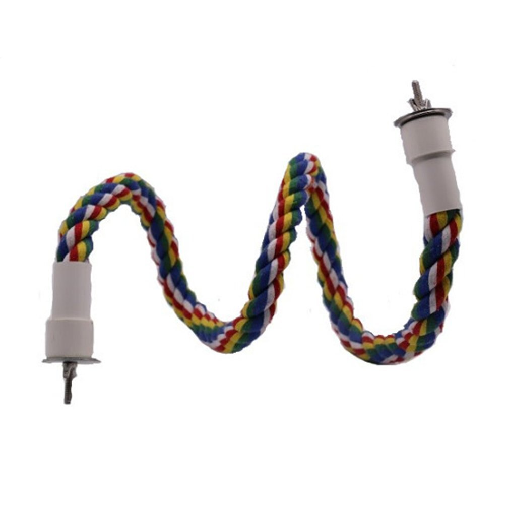 Image showcasing Rotate Cotton Rope Bird Perch Stand For Parrot Coc... – Grandado