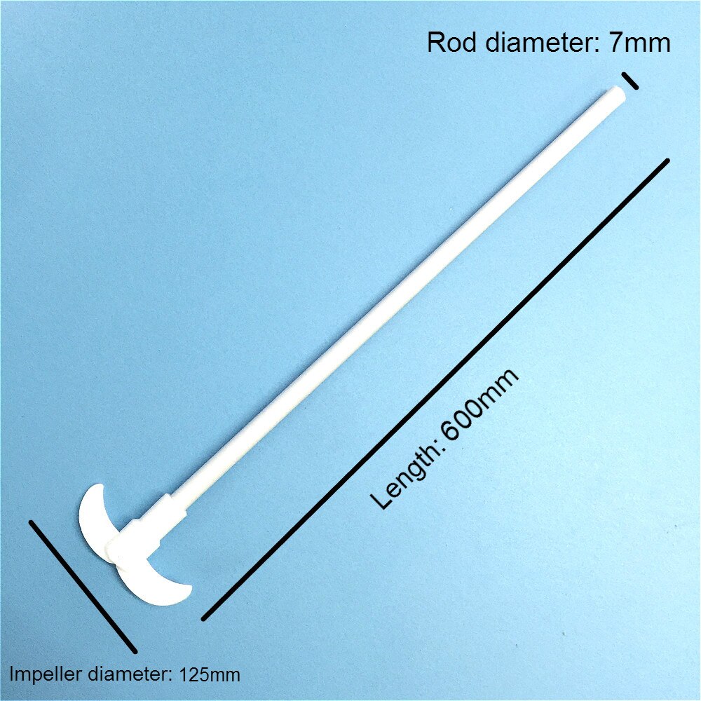 Ptfe Roer Bar 600 Mm Teflon Stirrer Mengen Peddel F4 Muddler Roerstaafje Lengte 60 Cm Waaier Diameter 125 Mm twee Bladeren 1 Pcs