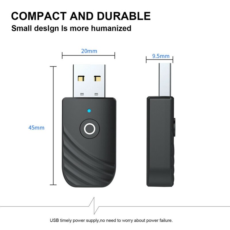 3 In 1 Usb Bluetooth Zender Adapter Multifunctionele Draagbare Bluetooth5.0 Ontvanger Voor Pc Tv Audio Adapter