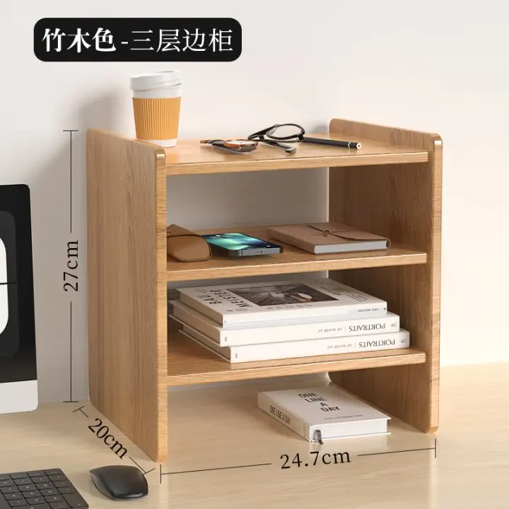 monitor stand riser 40-60cm double-deck solid wood desktop monitor stand with drawer simple Office desk bracket: Pink