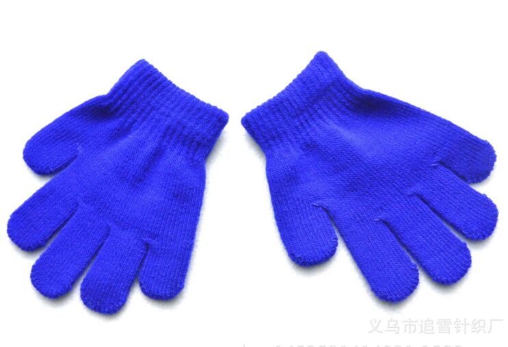 Winter Kinderen Snoep Kleur Leuke Handschoenen Warm breien Coral Kasjmier Mitts Effen Kleuren Unisex Meisje Jongen Baby handschoenen: Blue glove
