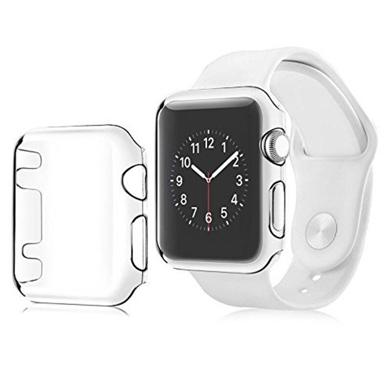 Coque ashei pour apple watch séries 3 et 2 et 1 , étui de protection ultra-mince en pc rigide, couverture complète transparente, accessoires pour iwatch