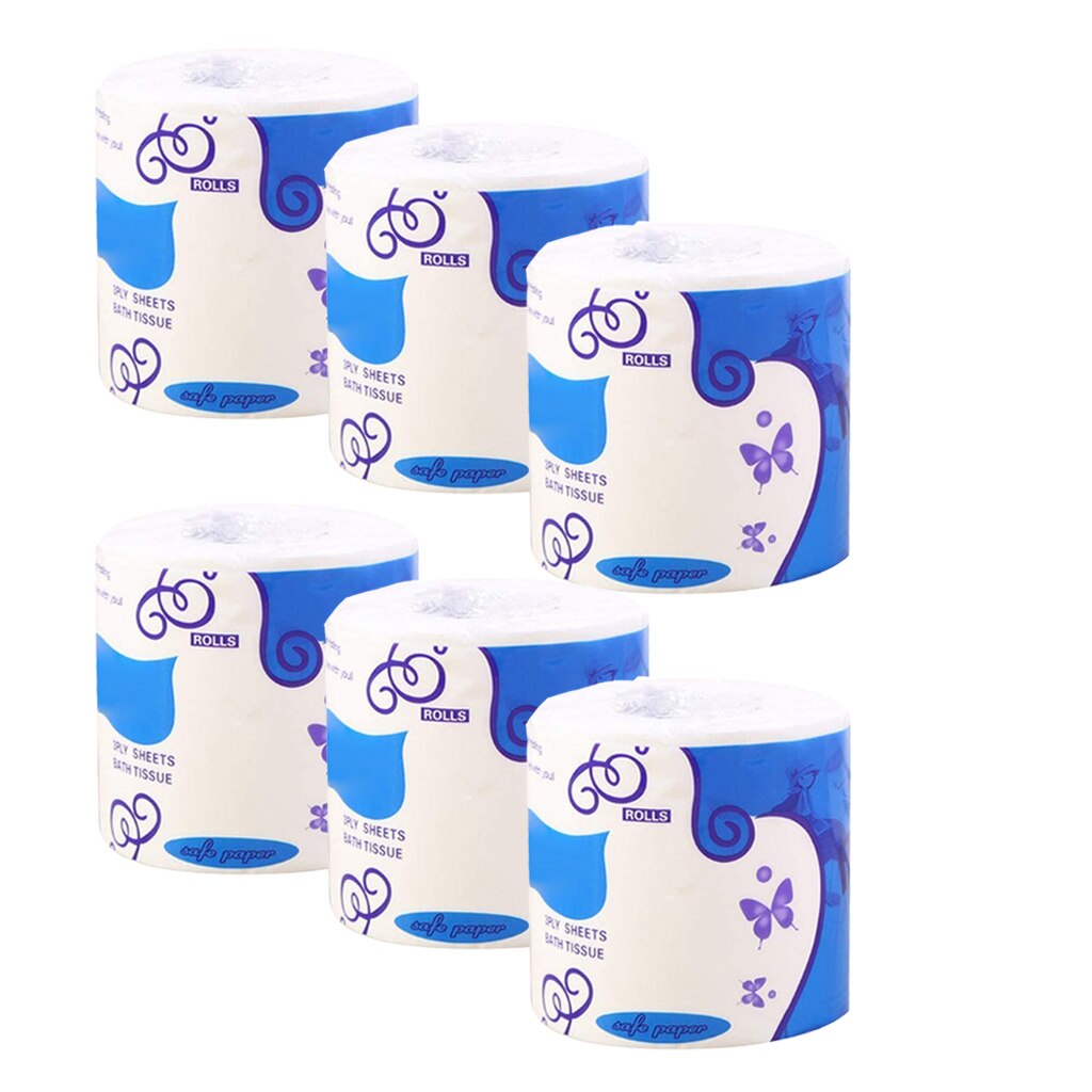 6 rollen Wc Papier 3 Ply Wc Tissue Weiß Wc Papier Weichen Gewebe Professionelle Einweg Praktische Wc Papier