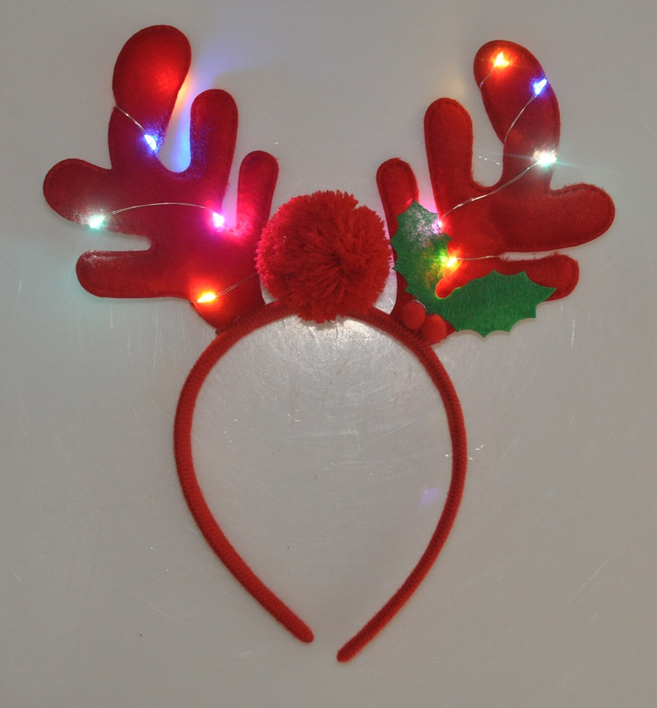 Mooie Kerst Hoofddeksels Sneeuwpop Gewei Led Licht Hoofdband Haarband Lightening Dubbele Hoofd Xmas Decoratie Jaar: Olijf