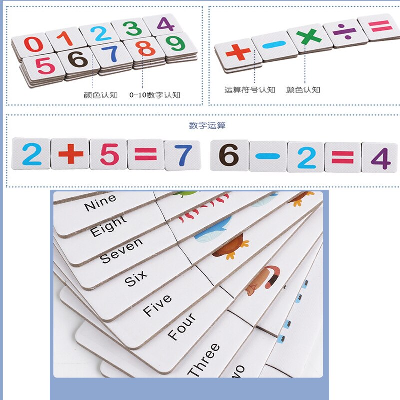 Kids Drawing Wooden Number Matching Puzzle Toy Toddlers Preschool Educational Puzzles New1