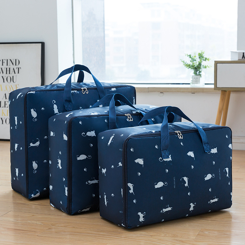 Dejlig print oxford opbevaringstaske med håndtag holdbart skabsorganisator til rejsegarderobe hjemmequilt legetøj diverse ryddelig taske: Zangqingmao