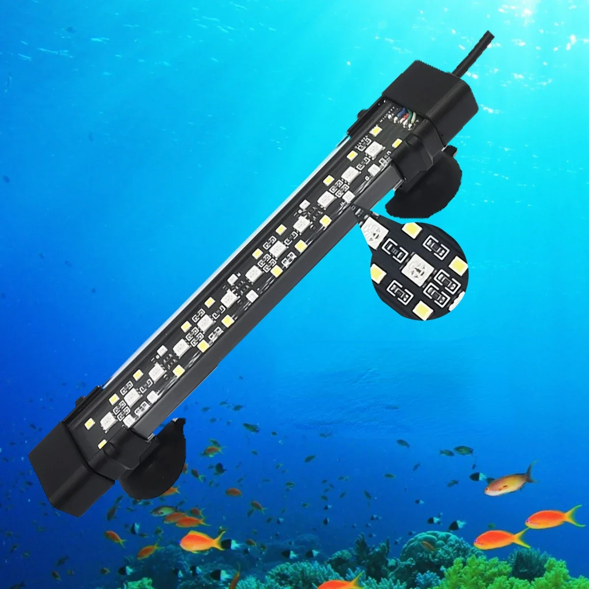 20-70cm Fish Tank 24/7 Full Spectrum Lighting LED Light Aquarium Decoration Aquatic Plant Growth Lamp IP68 Waterproof Freshwater