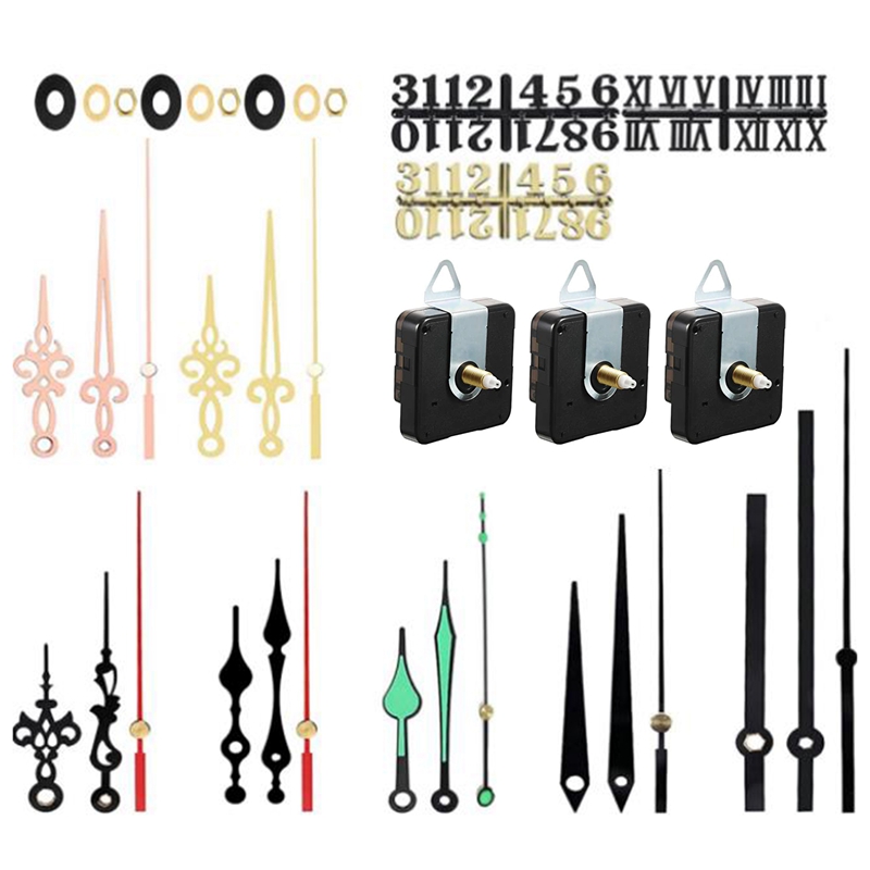 3Pcs Quartz DIY Wall Clock Movement Mechanism Clock Motor Kit With Sets Of Hands Clock Repair Parts Replacement 18 Mm