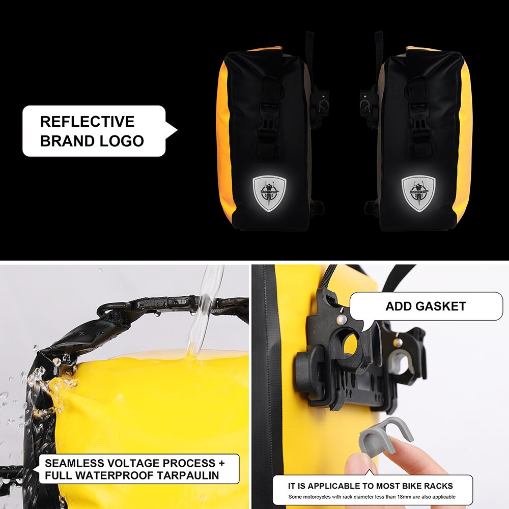 Rhinowalk Bicycle Bag Waterproof 7L Bike Bag Bike Panniers Multifunctional Rear Rack Pannier Bag Cycling Bike Accessories