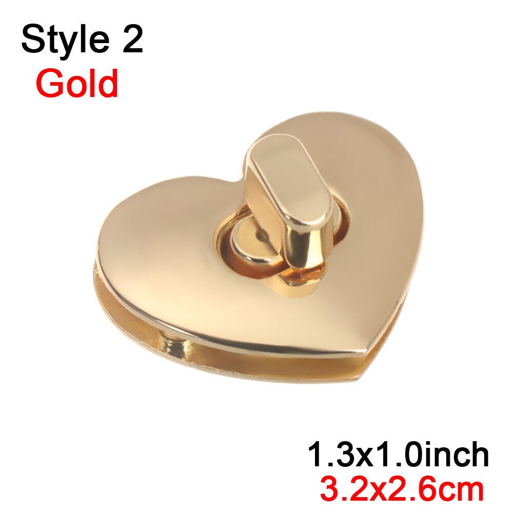 1Pc Metalen Duurzaam Sluiting Voor Diy Handtas Bag Purse Bagage Turn Lock Twist Lock Hardware Sluiting Zak Onderdelen Accessoires: Style 2-Gold