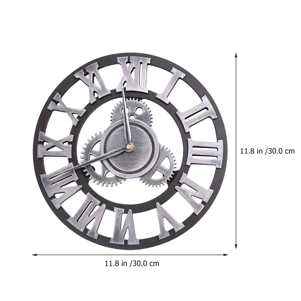 Industrial Gear Wall Clock Decorative Wall Clock Industrial Style Wall Clock for декор дома (30cm Shipment without Battery)