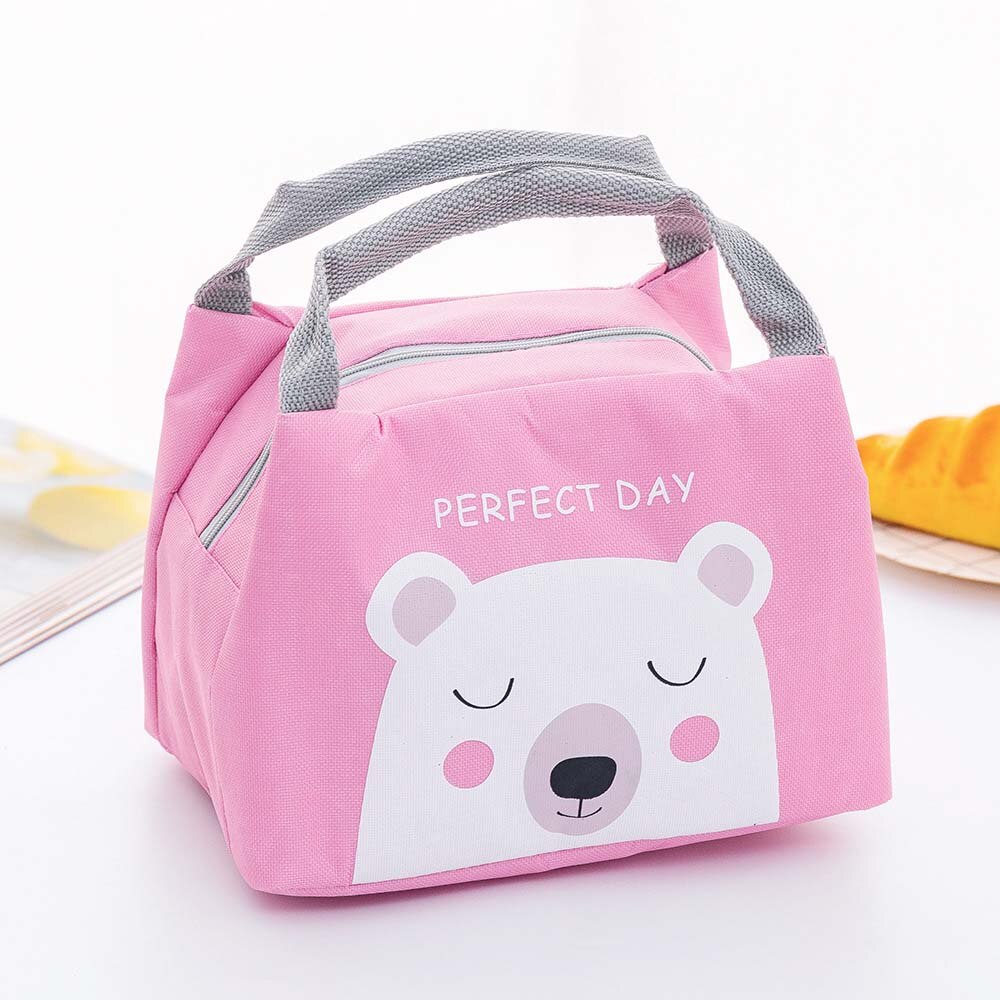 Cartoon Thermal Insulated Lunch Bag Portable Lunch Box Tote Kids Food Storage Bags Bento Pouch Waterproof Cooler Bag: D