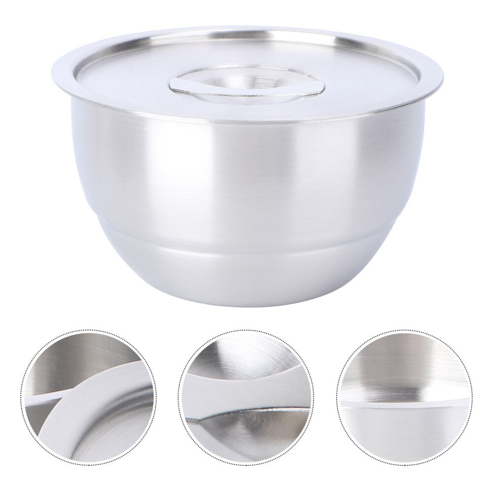 1Pc bol inox avec couvercle grand bol à soupe bol de riz cuit à la vapeur bol à ragoût