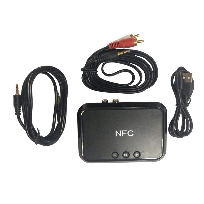 Bluetooth-ontvanger , 2- in -1 bluetooth-ontvanger nfc-compatibele draadloze 3.5mm- o-adapter voor stereogeluidssysteem met groot bereik