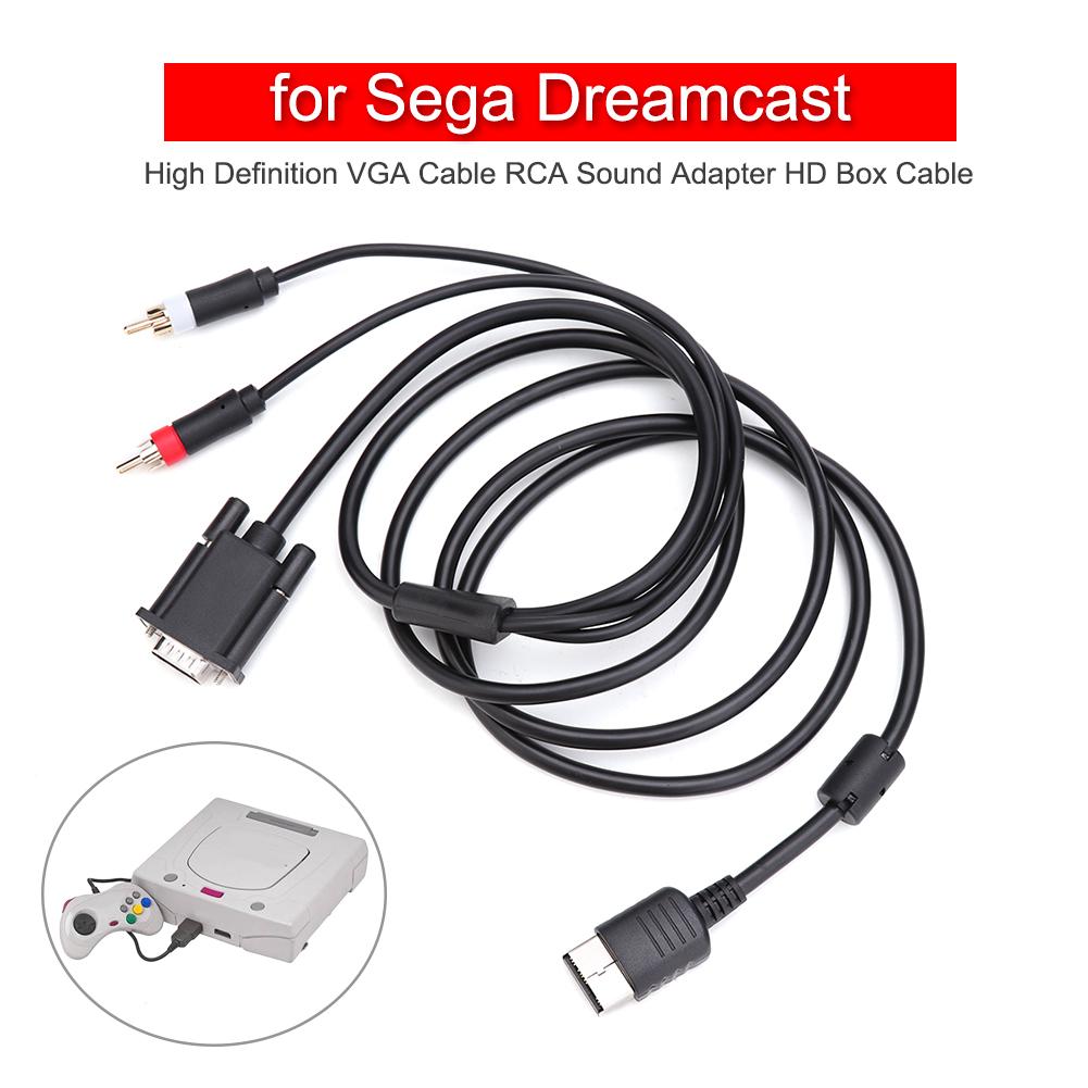 High Definition VGA Cable RCA Sound Adapter HD Box Cable sound with gold-plated RCA connector for Sega Dreamcast Games Accessory