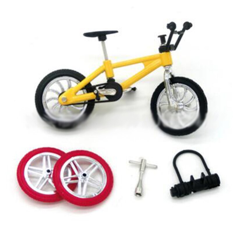 Fingerboard cykel legetøj barn med bremsetov simulering legering finger cykel børn 1 sæt = mini cykel / værktøj / lås / dæk