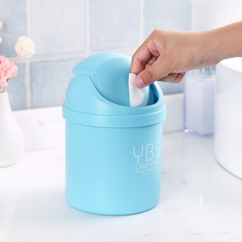Mini Desktop Prullenbak Met Swing Deksel Mooie Recycling Mand Vuilnisbak Prullenbak Voor Woonkamer Kantoor Auto tafelblad