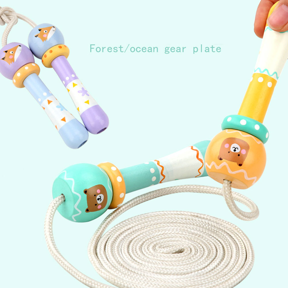 Corde à sauter dessin animé, 3 pièces, équipement d&#39;exercice pour écoliers à domicile, pour enfants (motif renard)