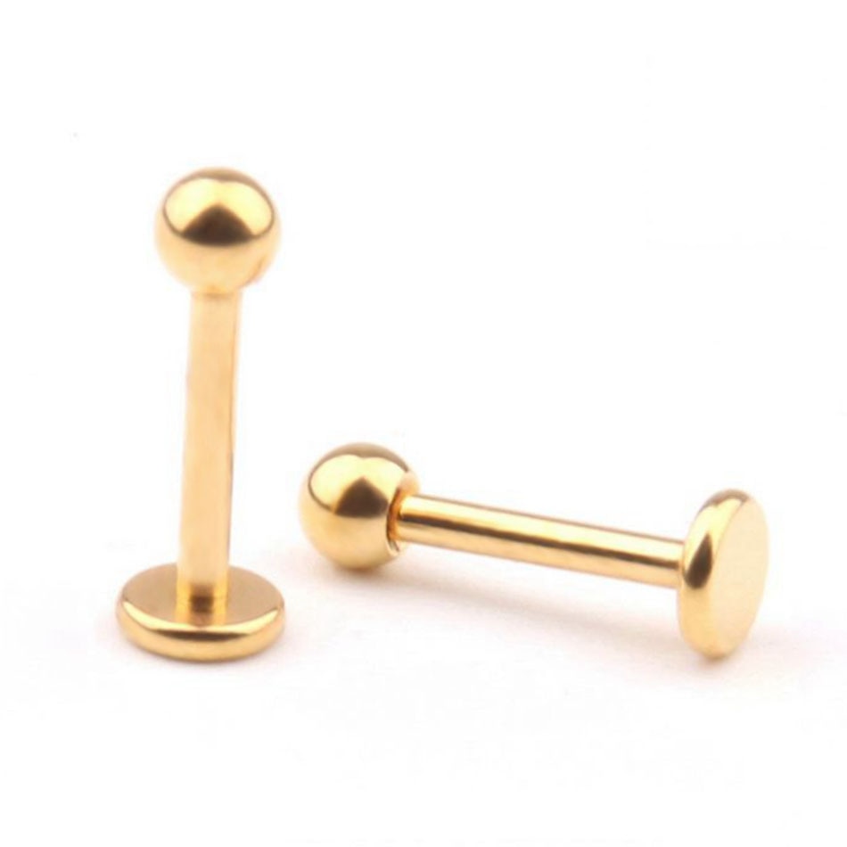 1Pc Titanium 1.2*8*3mm Silver Gold Color Labret Piercing Women Men tragus Earring Lip Stud Body Jewelry
