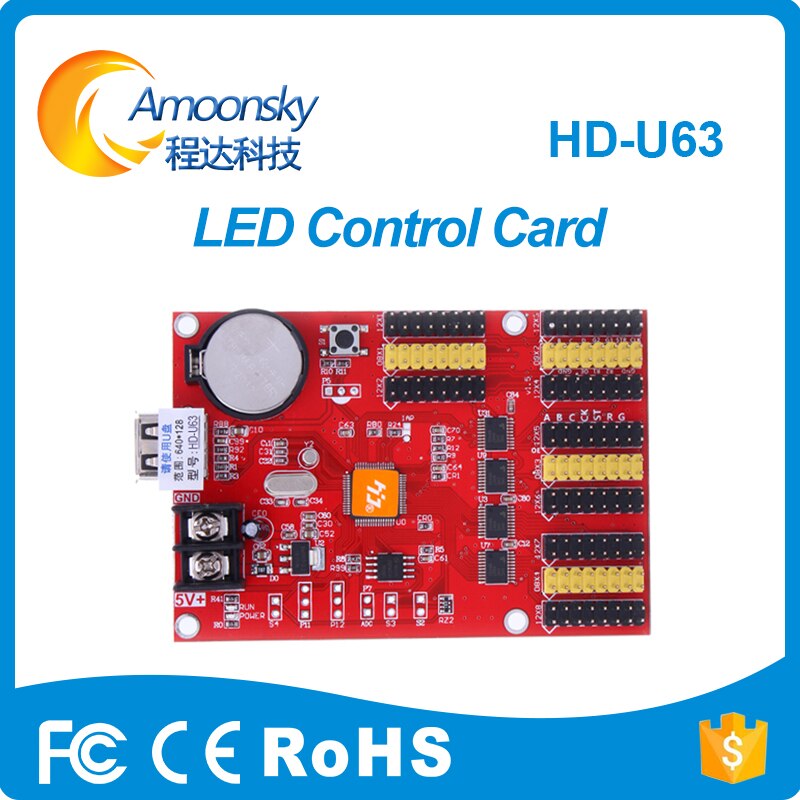 outdoor programmable scrolling led sign control card led hd-u63