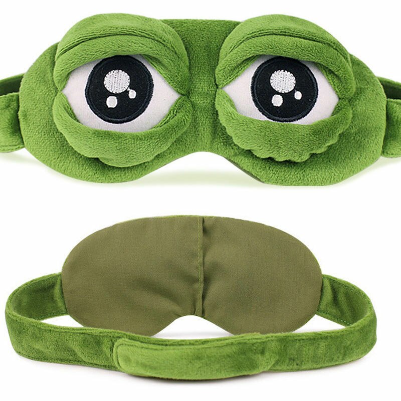 Travel Sleep Eye Mask 3D Sad Frog Padded Shade Cover Sleeping Blindfold Rest Fun