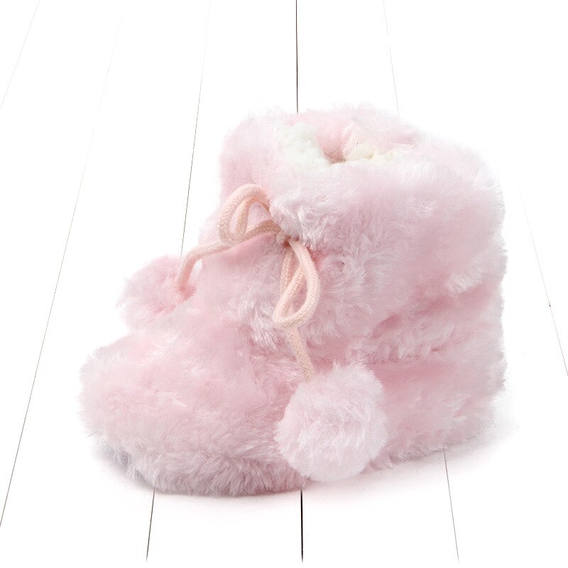 Autumn winter baby boot keep warm Artificial hair ball Newborn baby boot soft toddler baby girls boys booties