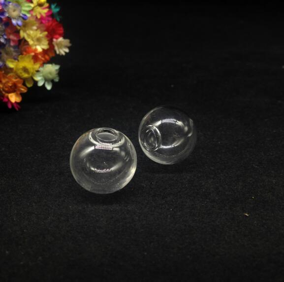 50 pcs 16mm color mix rodada Orb bola forma globo de vidro bolha com 4mm buraco vidro vial pingente diy garrafa de vidro cúpula frasco colar