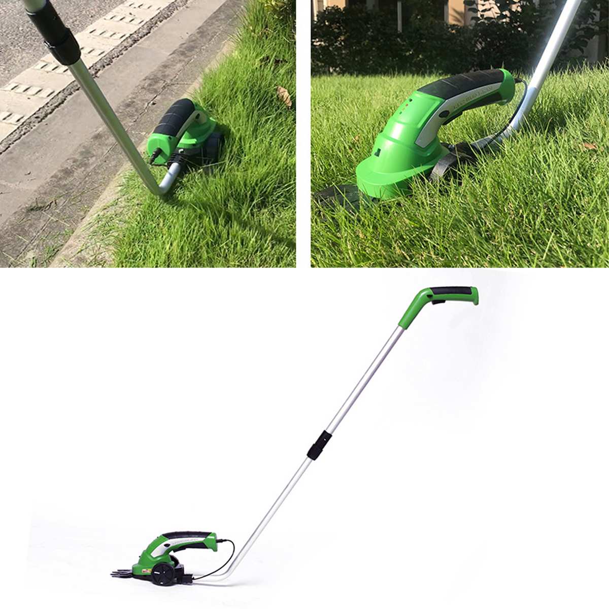 7.2V 2 In 1 Electric Trimmer Lithium-ion Cordless Lawn Mower Garden Tools Hedge Trimmer Rechargeable Lawn Trimmers for Garden Gr